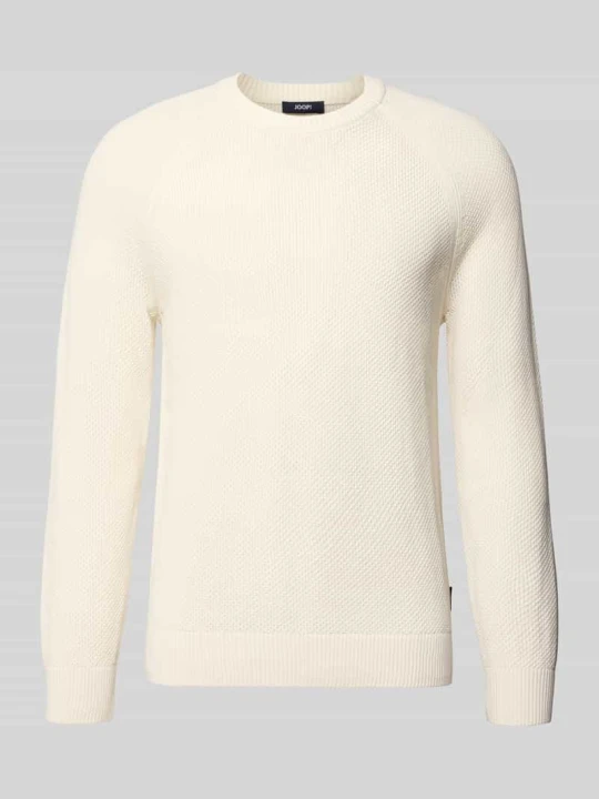 Zdjęcie produktu Sweter w kroju nowoczesnym z czystej bawełny model '05Nadion' JOOP! Złamany biały