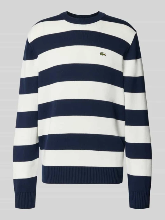 Zdjęcie produktu Sweter w kroju regular fit z czystej bawełny Lacoste Granatowy
