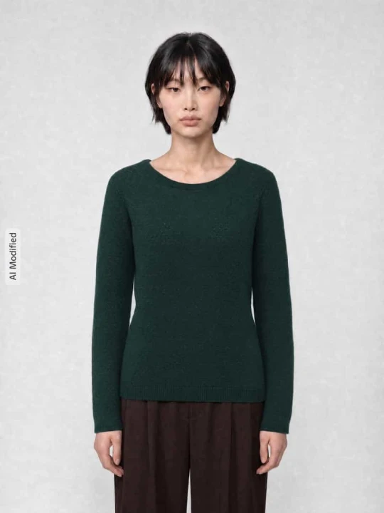 Zdjęcie produktu sweter w kroju regular fit z czystej bawełny model 'CARE' Vero Moda Ciemnozielony