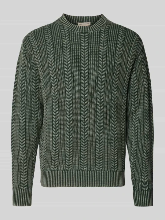 Zdjęcie produktu sweter w kroju regular fit z czystej bawełny model 'WAYNE' Redefined Rebel Oliwkowy