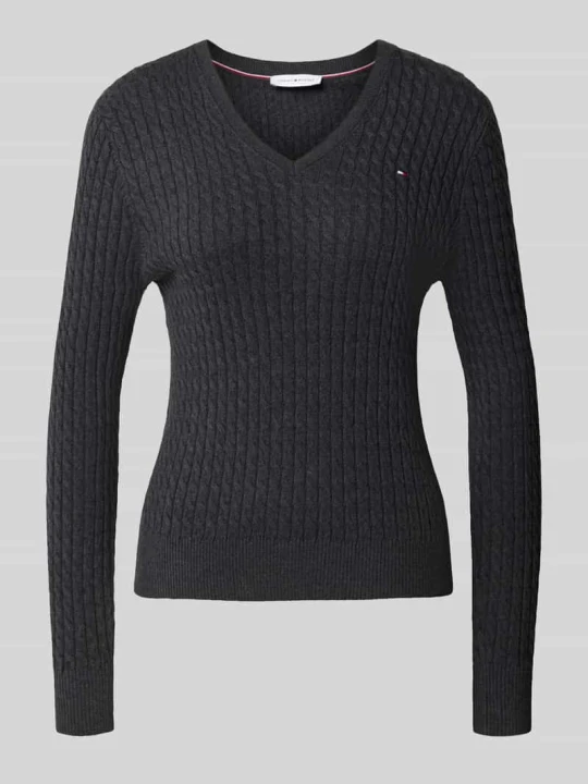 Zdjęcie produktu Sweter w kroju regular fit z czystej bawełny Tommy Hilfiger Antracytowy