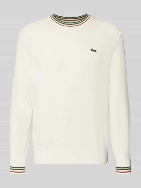 Zdjęcie produktu sweter w kroju regular fit z czystej wełny Lacoste Złamany biały