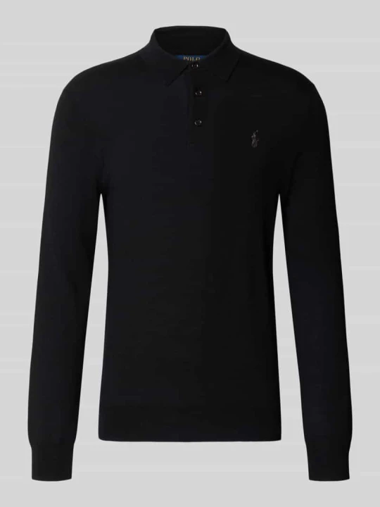 Zdjęcie produktu sweter w kroju regular fit z czystej wełny Polo Ralph Lauren Czarny