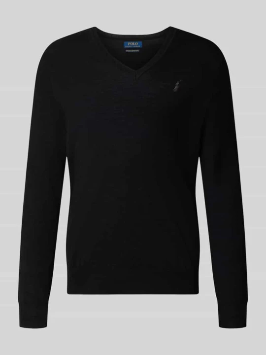 Zdjęcie produktu sweter w kroju regular fit z czystej wełny Polo Ralph Lauren Czarny