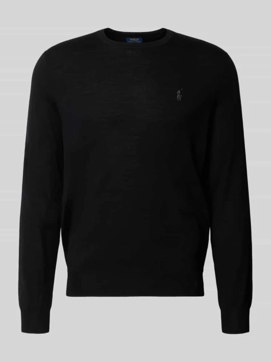 Zdjęcie produktu sweter w kroju regular fit z czystej wełny Polo Ralph Lauren Czarny