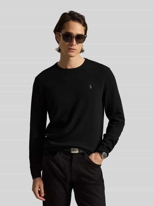 Zdjęcie produktu Sweter w kroju regular fit z czystej wełny Polo Ralph Lauren Czarny