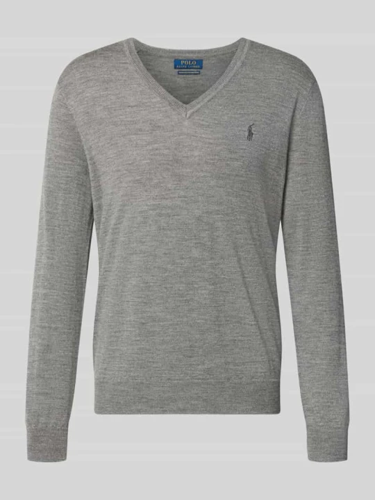 Zdjęcie produktu sweter w kroju regular fit z czystej wełny Polo Ralph Lauren Średnioszary