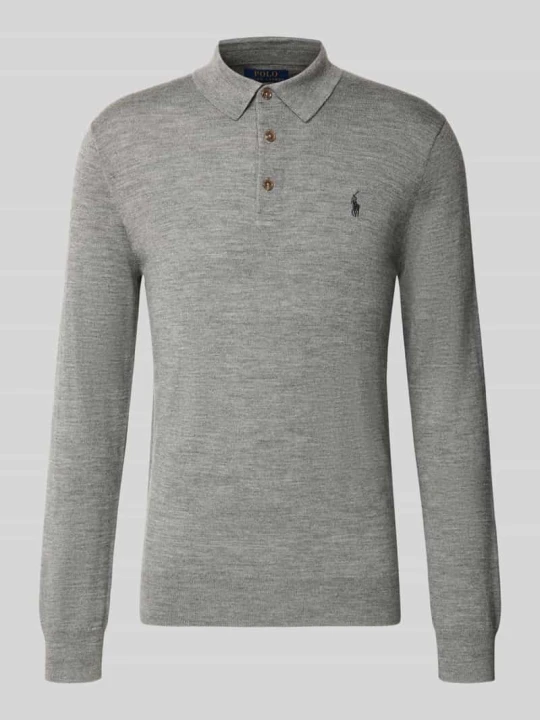 Zdjęcie produktu sweter w kroju regular fit z czystej wełny Polo Ralph Lauren Średnioszary melanż