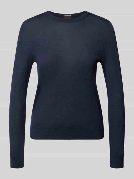 Zdjęcie produktu Sweter w kroju regular fit z czystej żywej wełny model 'Ferpina' Boss Granatowy