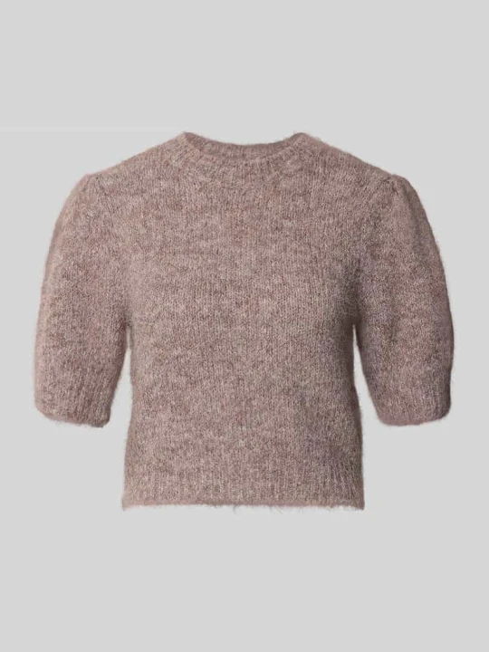 Zdjęcie produktu sweter w kroju regular fit z dodatkiem wełny model 'NOVAH' Vero Moda Piaskowy