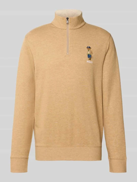 Zdjęcie produktu sweter w kroju regular fit z mieszanki bawełny z dodatkiem wiskozy z haftem Polo Bear Polo Ralph Lauren Camel