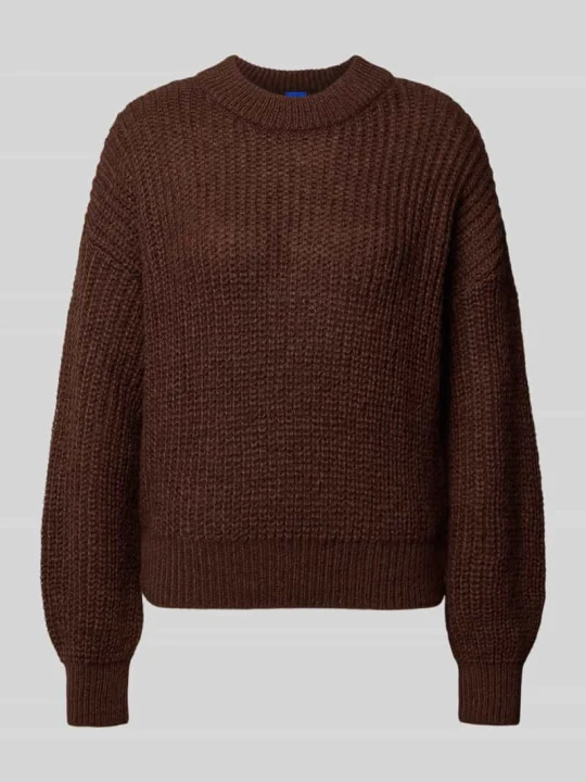 Zdjęcie produktu sweter w kroju regular fit z mieszanki materiałów z domieszką wełny z alpaki model 'Slogeryna_B' Hugo Średniobrązowy