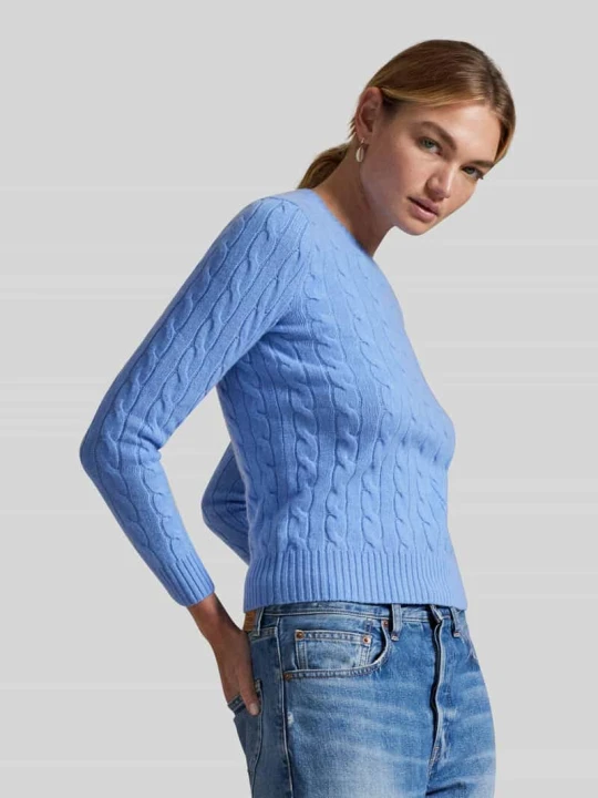 Zdjęcie produktu sweter w kroju regular fit z mieszanki wełny i kaszmiru 'JULIANNA' Polo Ralph Lauren Błękitny
