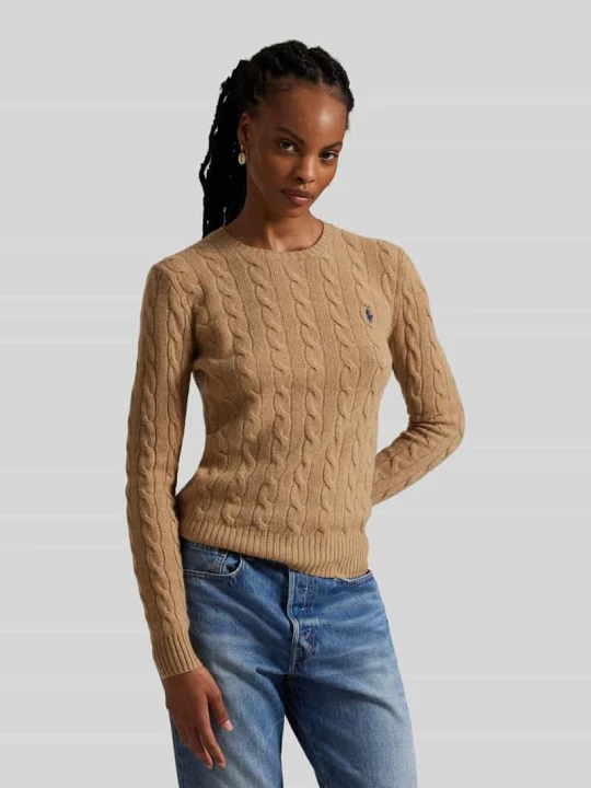 Zdjęcie produktu sweter w kroju regular fit z mieszanki wełny i kaszmiru 'JULIANNA' Polo Ralph Lauren Camel