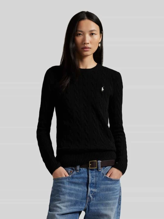 Zdjęcie produktu sweter w kroju regular fit z mieszanki wełny i kaszmiru 'JULIANNA' Polo Ralph Lauren Czarny