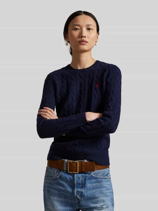 Zdjęcie produktu sweter w kroju regular fit z mieszanki wełny i kaszmiru 'JULIANNA' Polo Ralph Lauren Granatowy