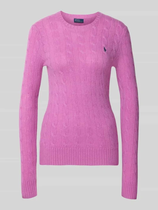 Zdjęcie produktu sweter w kroju regular fit z mieszanki wełny i kaszmiru 'JULIANNA' Polo Ralph Lauren Mocnoróżowy