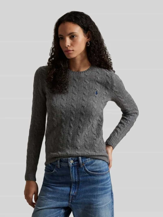 Zdjęcie produktu sweter w kroju regular fit z mieszanki wełny i kaszmiru 'JULIANNA' Polo Ralph Lauren Średnioszary melanż