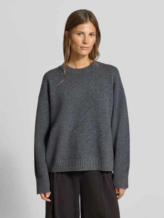 Zdjęcie produktu sweter w kroju regular fit z mieszanki wełny z domieszką kaszmiru MYON Antracytowy