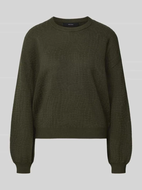 Zdjęcie produktu sweter w kroju regular fit z mieszanki wiskozy model 'NANCY' Vero Moda Ciemnozielony