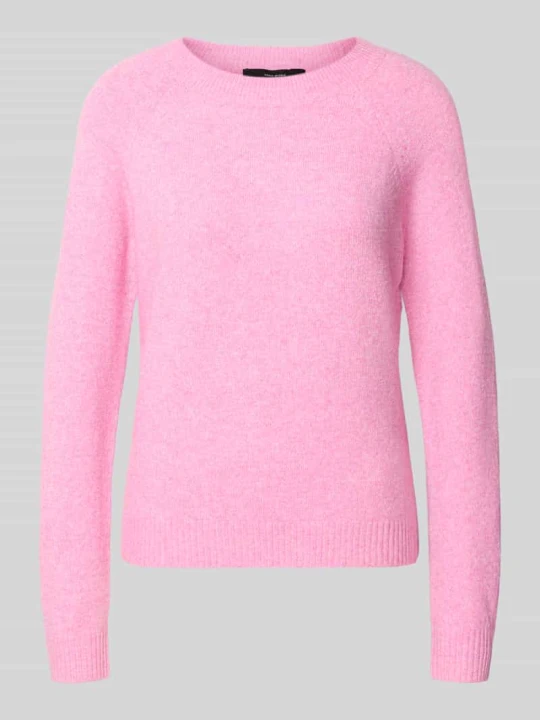 Zdjęcie produktu sweter w kroju regular fit z paskami model 'DOFFY' Vero Moda Mocnoróżowy