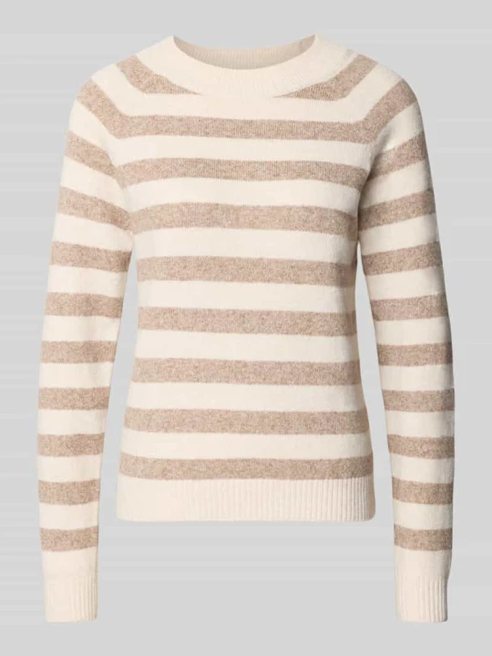 Zdjęcie produktu sweter w kroju regular fit z paskami model 'DOFFY' Vero Moda Piaskowy