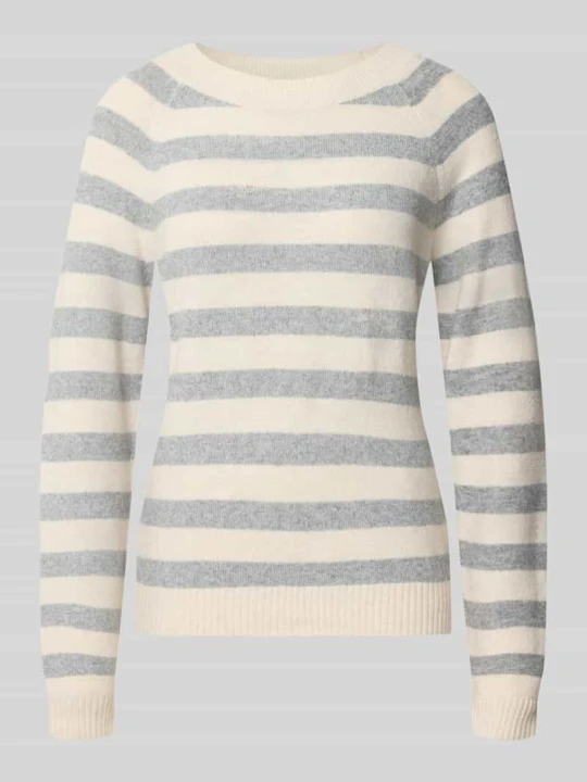 Zdjęcie produktu sweter w kroju regular fit z paskami model 'DOFFY' Vero Moda Piaskowy