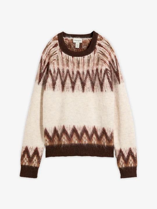 Zdjęcie produktu Sweter we wzór Fair Isle BonPrix biały