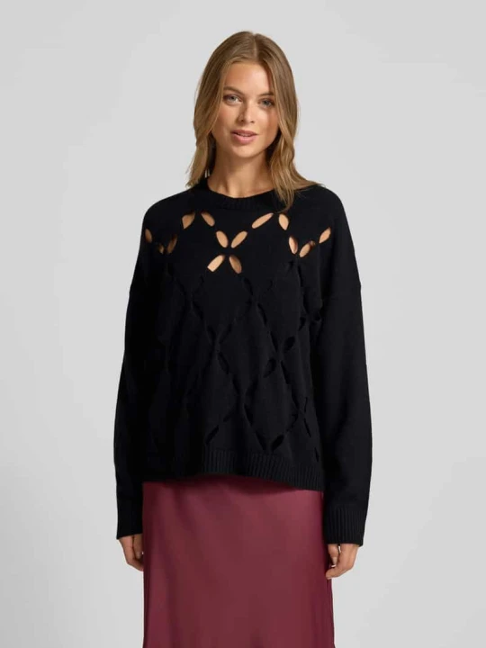 Zdjęcie produktu Sweter wełniany o kroju oversized z czystej wełny lana Liu Jo Czarny