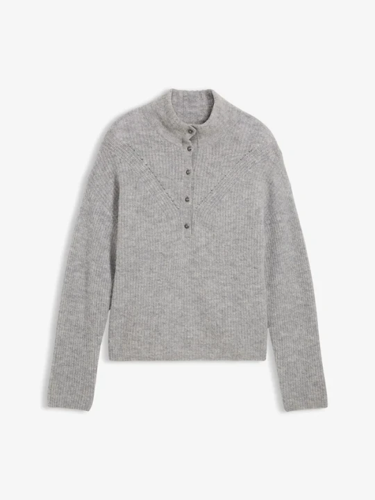 Zdjęcie produktu Sweter wełniany oversize z domieszką wełny alpaki BonPrix szary