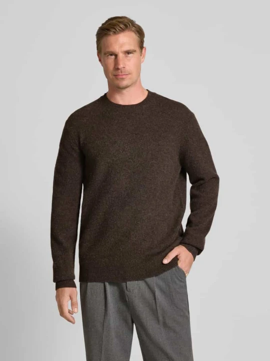 Zdjęcie produktu Sweter z wełny merino model ‘RAGI’ ANNARR Ciemnobrązowy