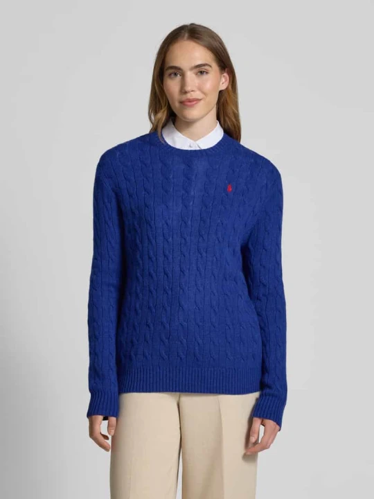 Zdjęcie produktu Sweter wełniany z mieszanki wełny lana i kaszmiru Polo Ralph Lauren Granatowy