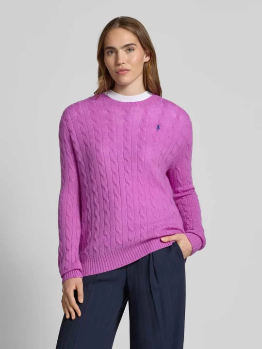 Zdjęcie produktu Sweter wełniany z mieszanki wełny lana i kaszmiru Polo Ralph Lauren Fioletowy