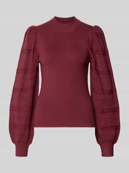 Zdjęcie produktu Sweter z bufiastymi rękawami Vero Moda Ciemnoczerwony
