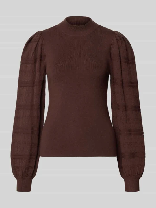 Zdjęcie produktu Sweter z bufiastymi rękawami Vero Moda Czekoladowy