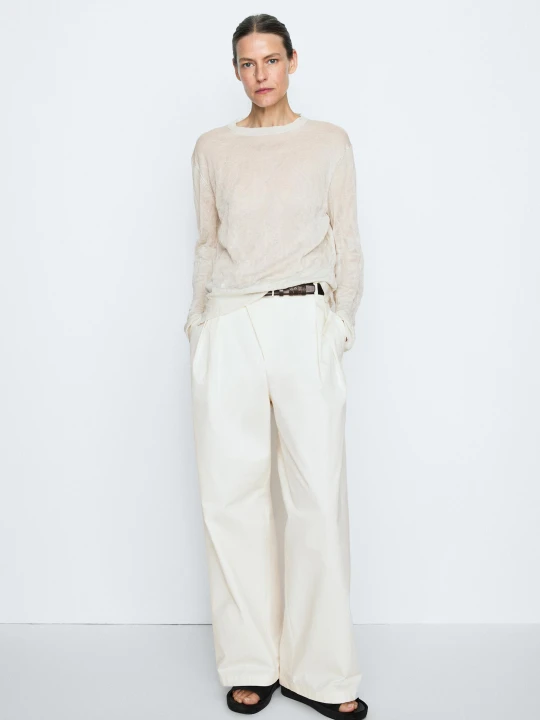 Zdjęcie produktu Sweter Z Cienkiej Dzianiny Z Długim Rękawem – Studio - St. Srebro - Massimo Dutti - Female