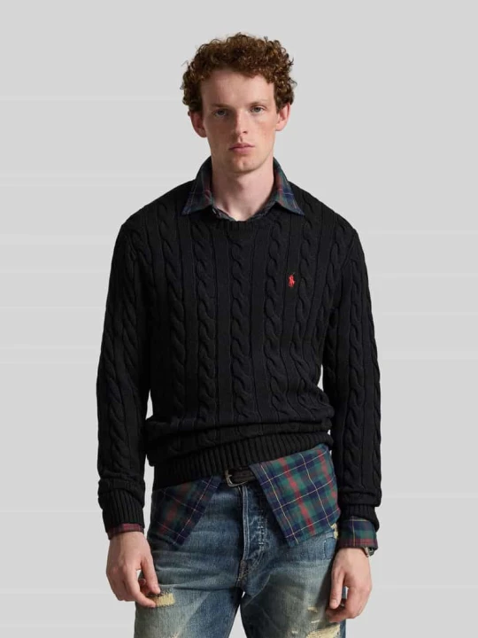 Zdjęcie produktu sweter z czystej bawełny, krój regular fit Polo Ralph Lauren czarny