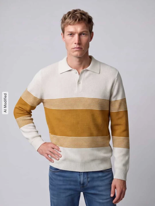 Zdjęcie produktu sweter o kroju regular fit z czystej bawełny model 'DANE' Selected Żółty