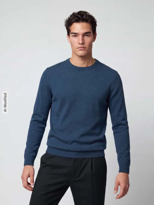 Zdjęcie produktu sweter z czystej bawełny o kroju regular fit Tom Tailor Niebieski