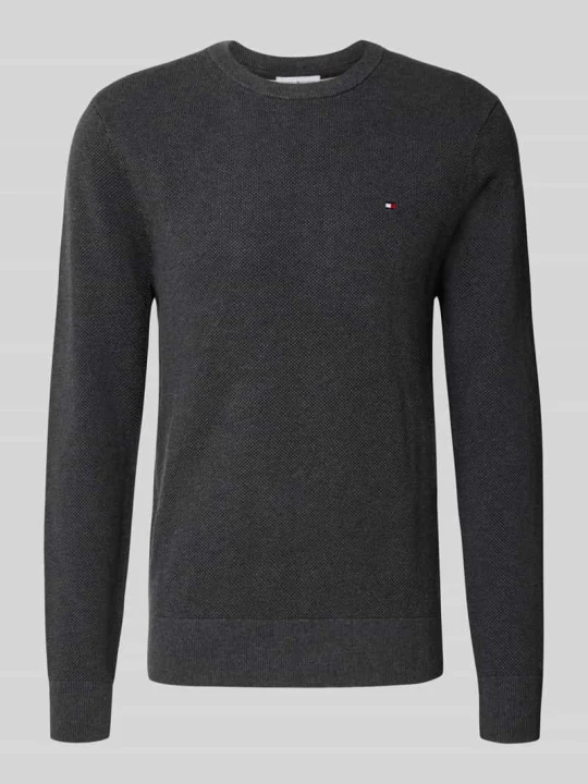 Zdjęcie produktu sweter z czystej bawełny o kroju regular fit Tommy Hilfiger Antracytowy