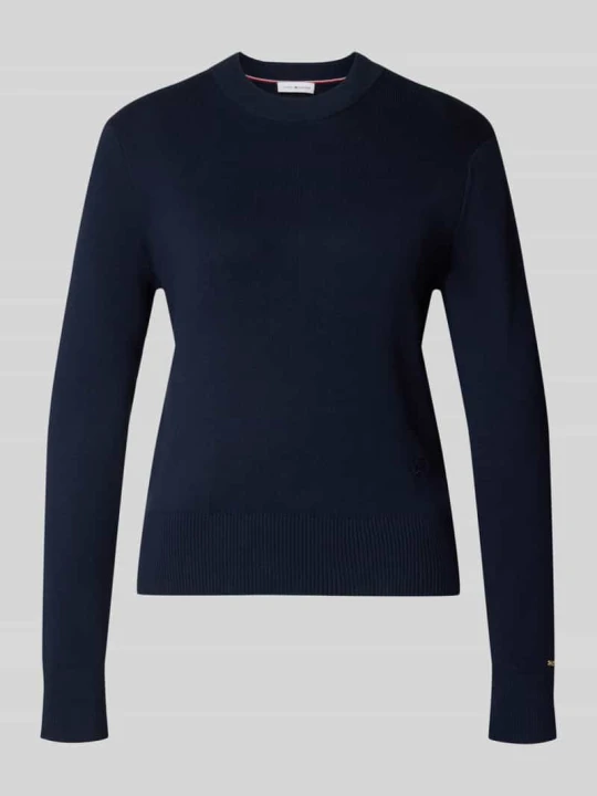 Zdjęcie produktu sweter z czystej bawełny w kroju regular fit Tommy Hilfiger Granatowy