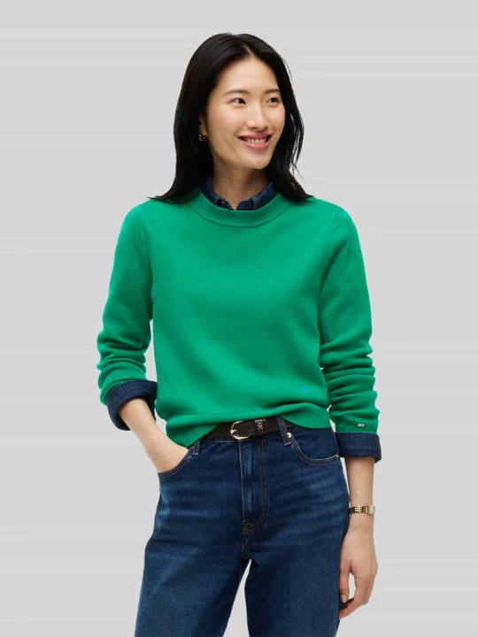 Zdjęcie produktu sweter z czystej bawełny w kroju regular fit Tommy Hilfiger Zielony
