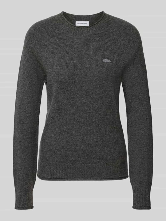 Zdjęcie produktu sweter z czystej wełny o kroju regular fit Lacoste Antracytowy