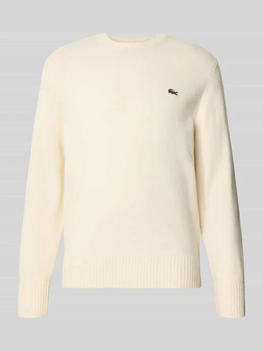 Zdjęcie produktu sweter klasyka o kroju regular fit z czystej wełny Lacoste Złamany biały