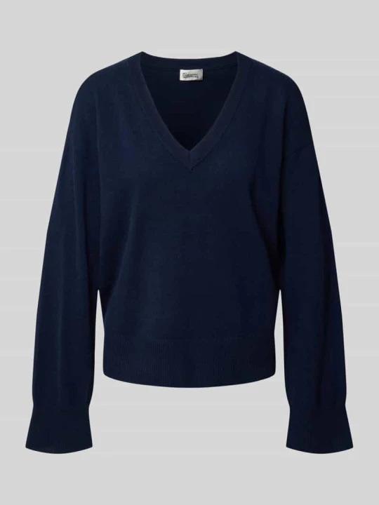 Zdjęcie produktu sweter z czystej wełny o kroju regular fit My Essential Wardrobe Ciemnoniebieski