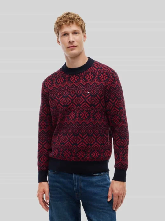 Zdjęcie produktu Sweter z detal z logo Tommy Hilfiger Czerwony