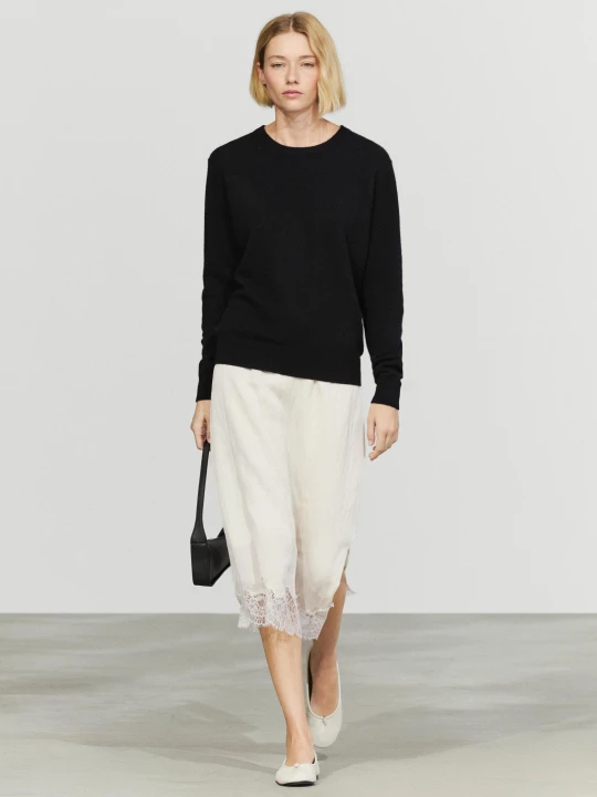 Zdjęcie produktu Sweter Z Długim Rękawem Ze 100% Kaszmiru - Czarny - Massimo Dutti - Female