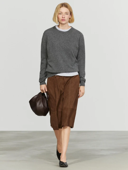 Zdjęcie produktu Sweter Z Długim Rękawem Ze 100% Kaszmiru - Szary - Massimo Dutti - Female