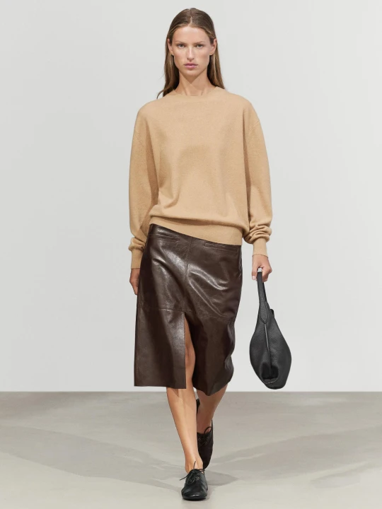 Zdjęcie produktu Sweter Z Długim Rękawem Ze 100% Kaszmiru - Wielbłądzi - Massimo Dutti - Female