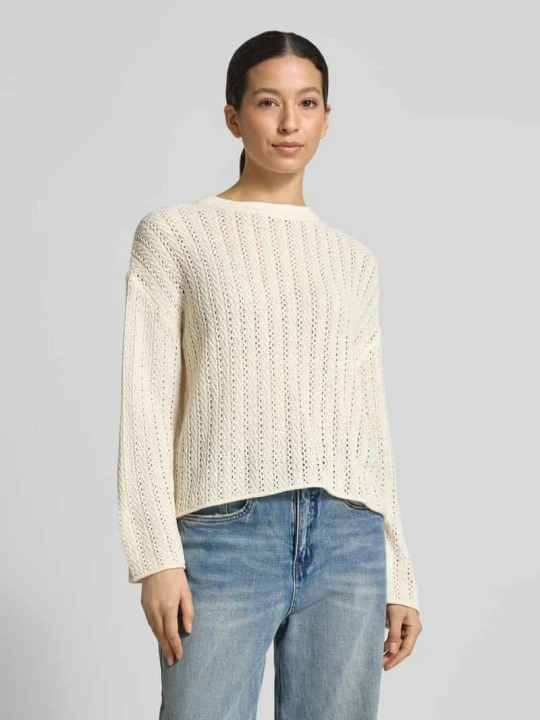 Zdjęcie produktu Sweter z dzianiny Comfort-Fit o półprzezroczystym efekcie Tom Tailor Złamany biały